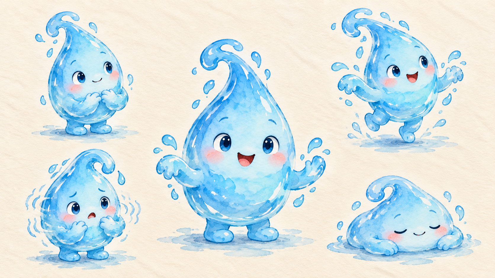 Ripple character artwork showing different emotions